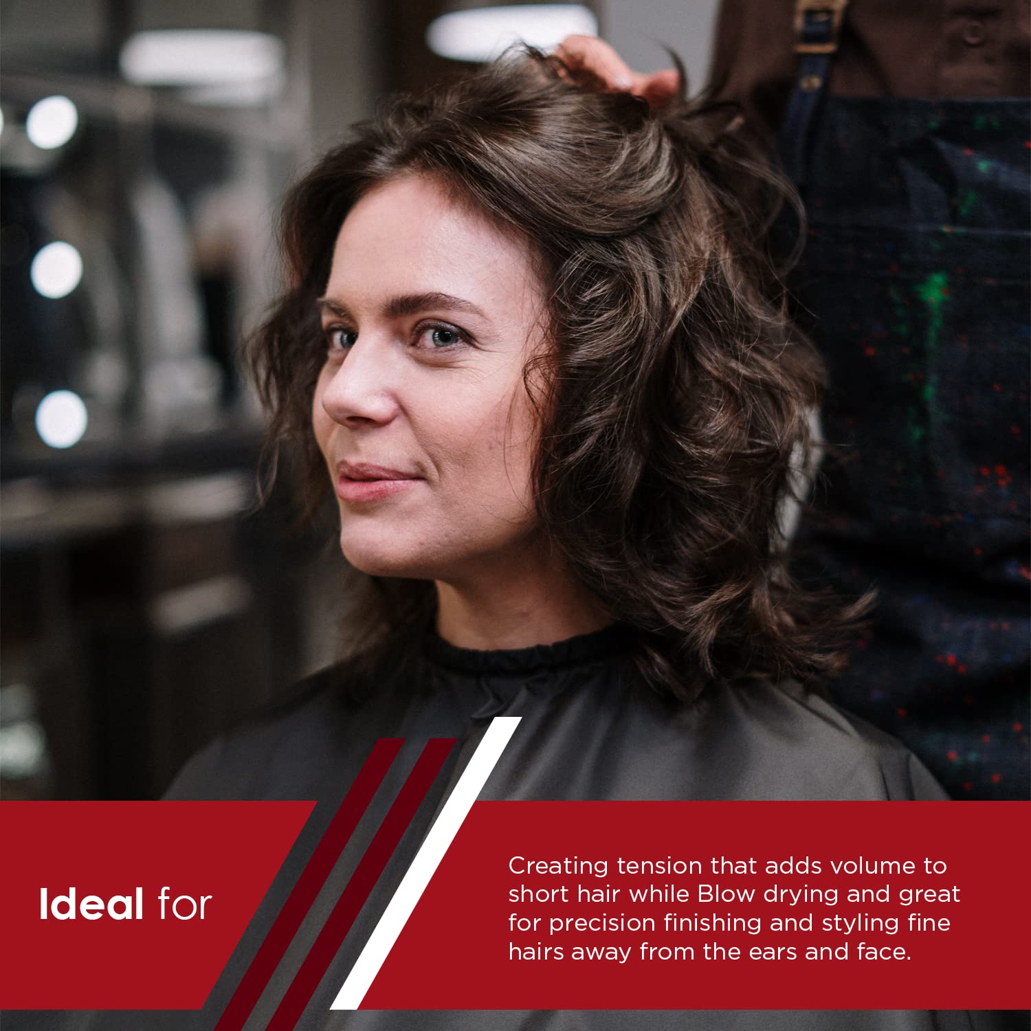 Spornette Mini Styler bristles distribute natural oils for smoother styling.