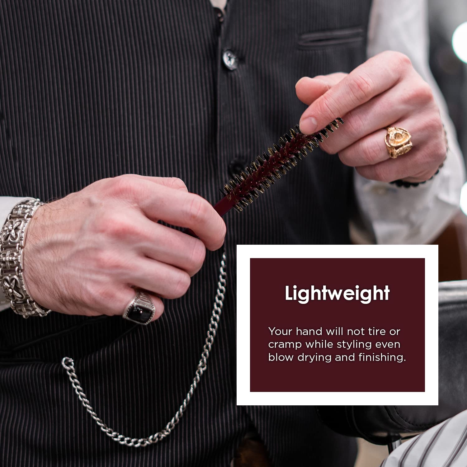 Spornette Mini Styler lightweight design reduces hand fatigue during blowouts.