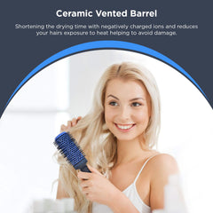 Spornette Prego nano-silver bristles reduce static for sleek styling.