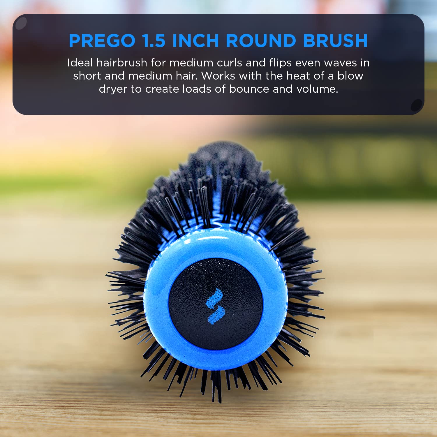 Spornette Prego nylon nano silver bristles reduce static and help retain moisture.