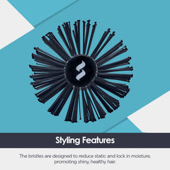 Spornette nylon bristles in action delivering faster drying and curl shaping