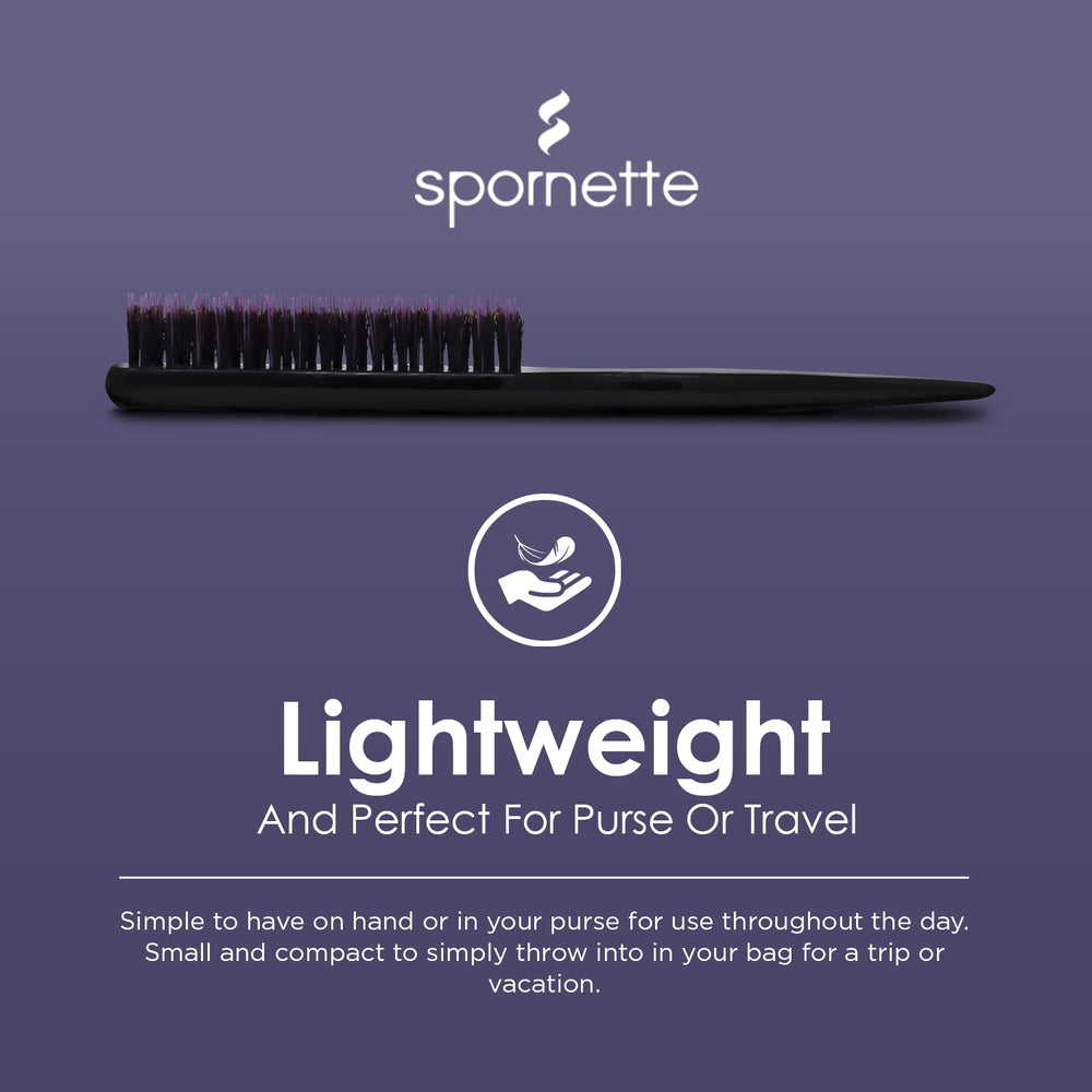 SPORNETTE sleek flyaway-control close-up for frizz reduction and polished finish