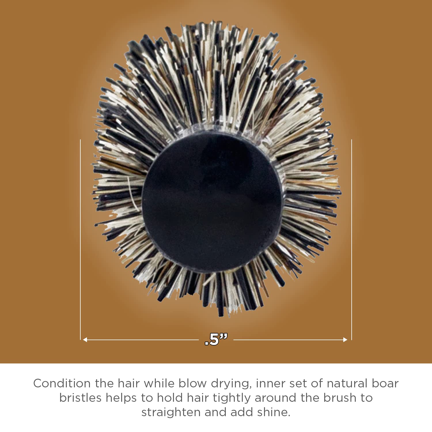 Spornette small round brush enables inside-out drying for even results.