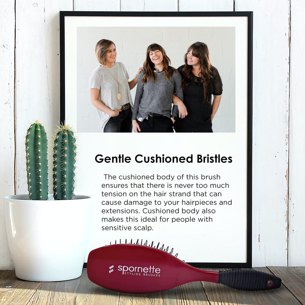 Spornette Super Looper cushioned bristles minimize tension during brushing