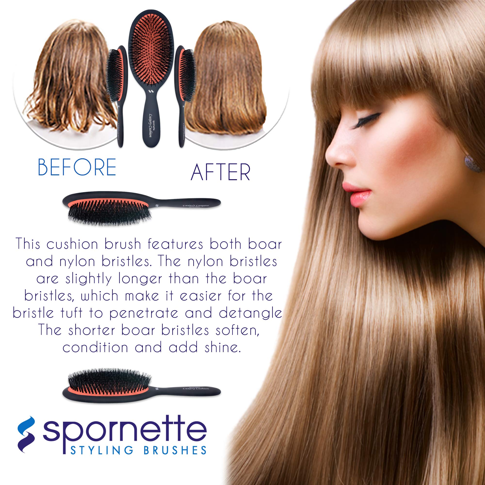 Spornette vented brush shows air hole for faster drying