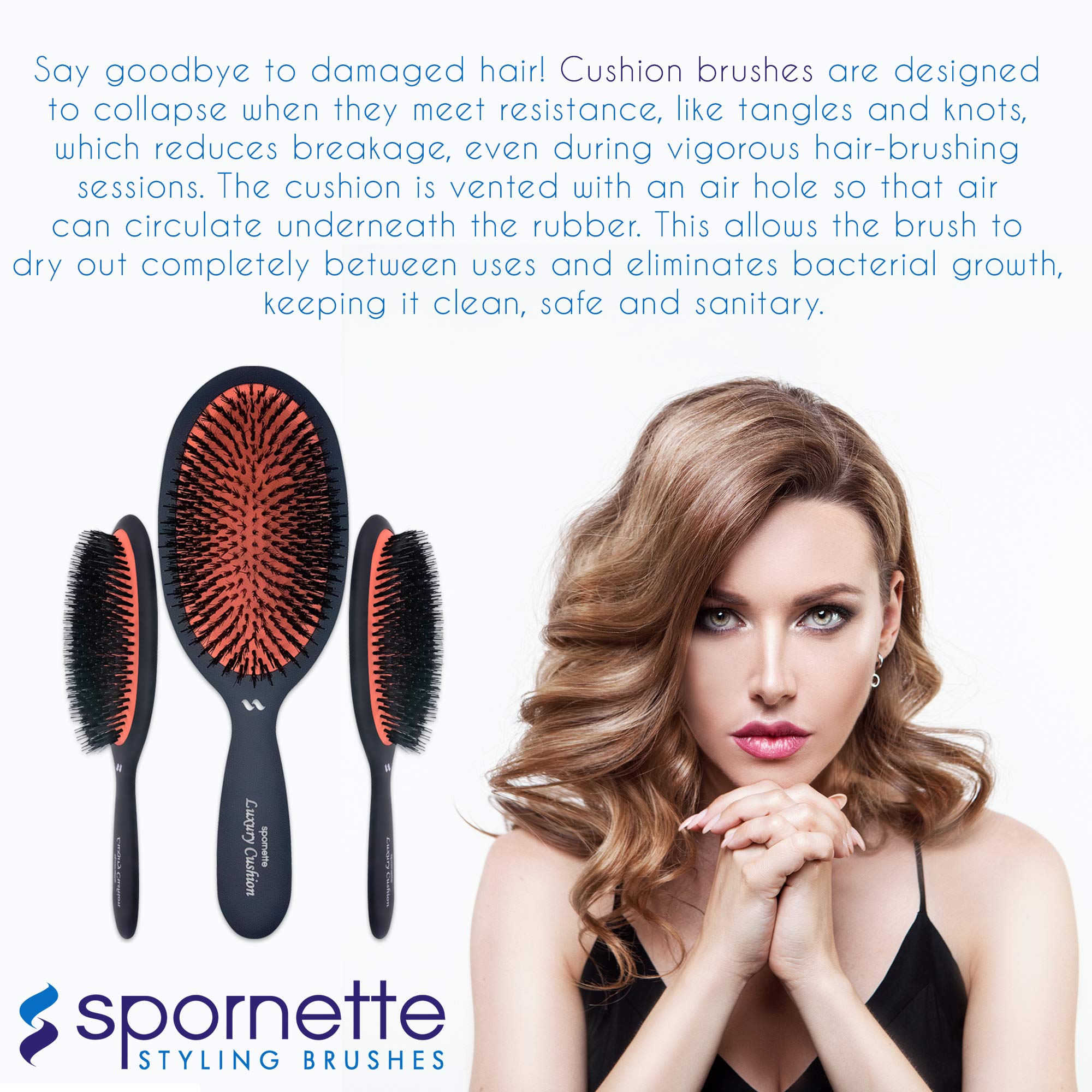 Spornette vented cushion design enables faster air-drying
