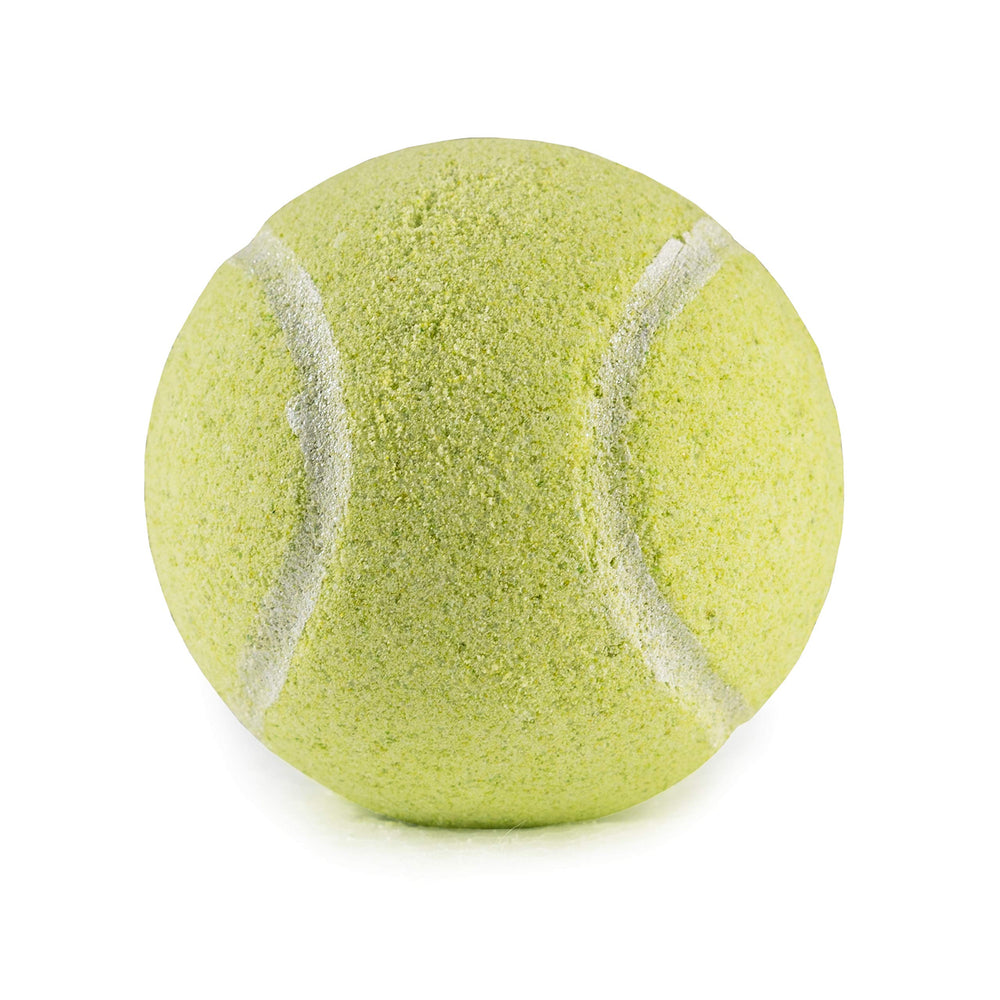 Sportigift tennis-ball bath bombs in upcycled can packaging for eco-friendly gifting.