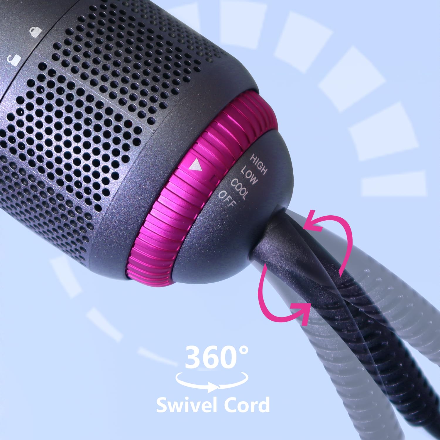SPPZCUR 200 million negative ions reduce static for sleek, touchable hair