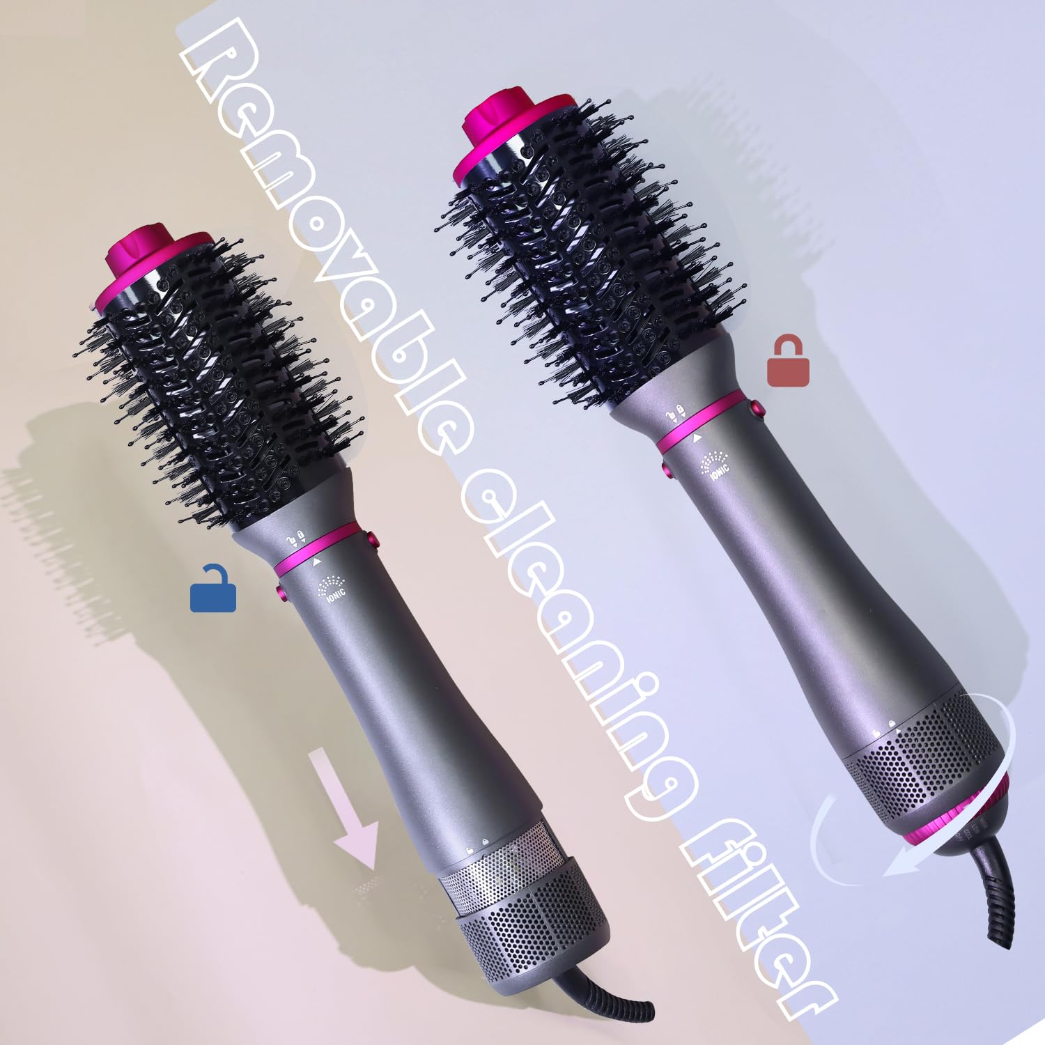 SPPZCUR straightening brush delivers smooth shine with gentle, even heat distribution
