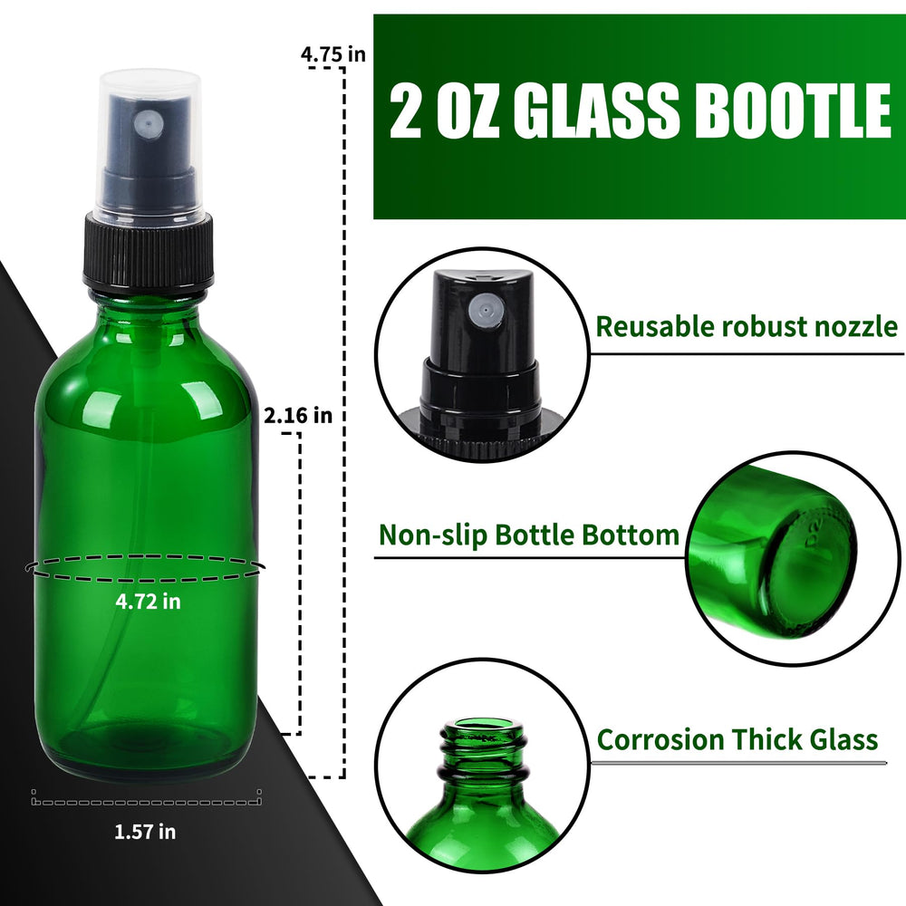 SprayDroplet green 2oz spray mist close-up ideal for perfumes and aromatherapy.