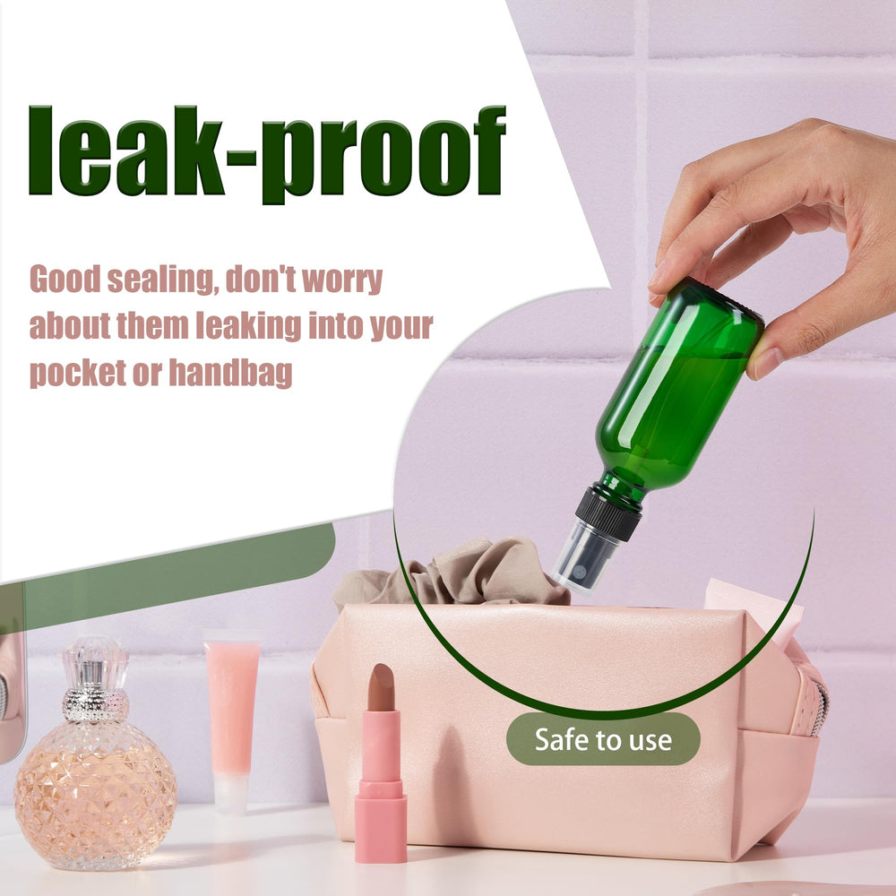 SprayDroplet green 2oz travel size fits handbags for on-the-go freshness.