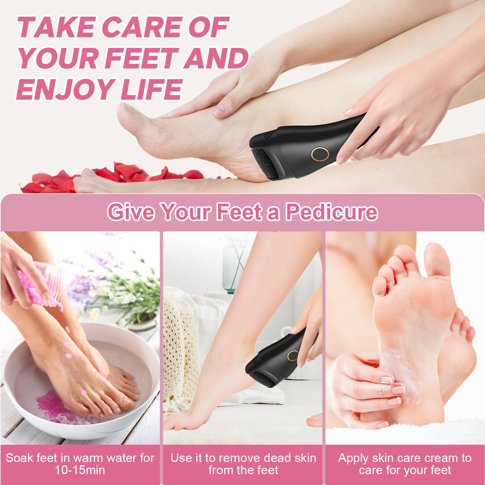 Spriak at-home foot care setup supports long sessions with comfortable, adjustable speeds.