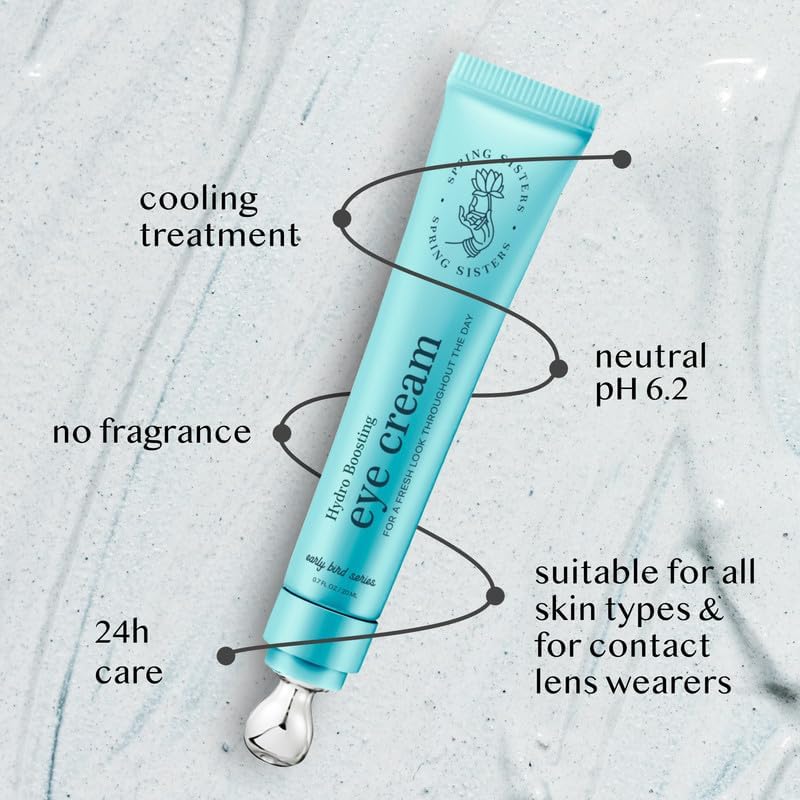 Spring Sisters zinc roller applicator massages and de-puffs.