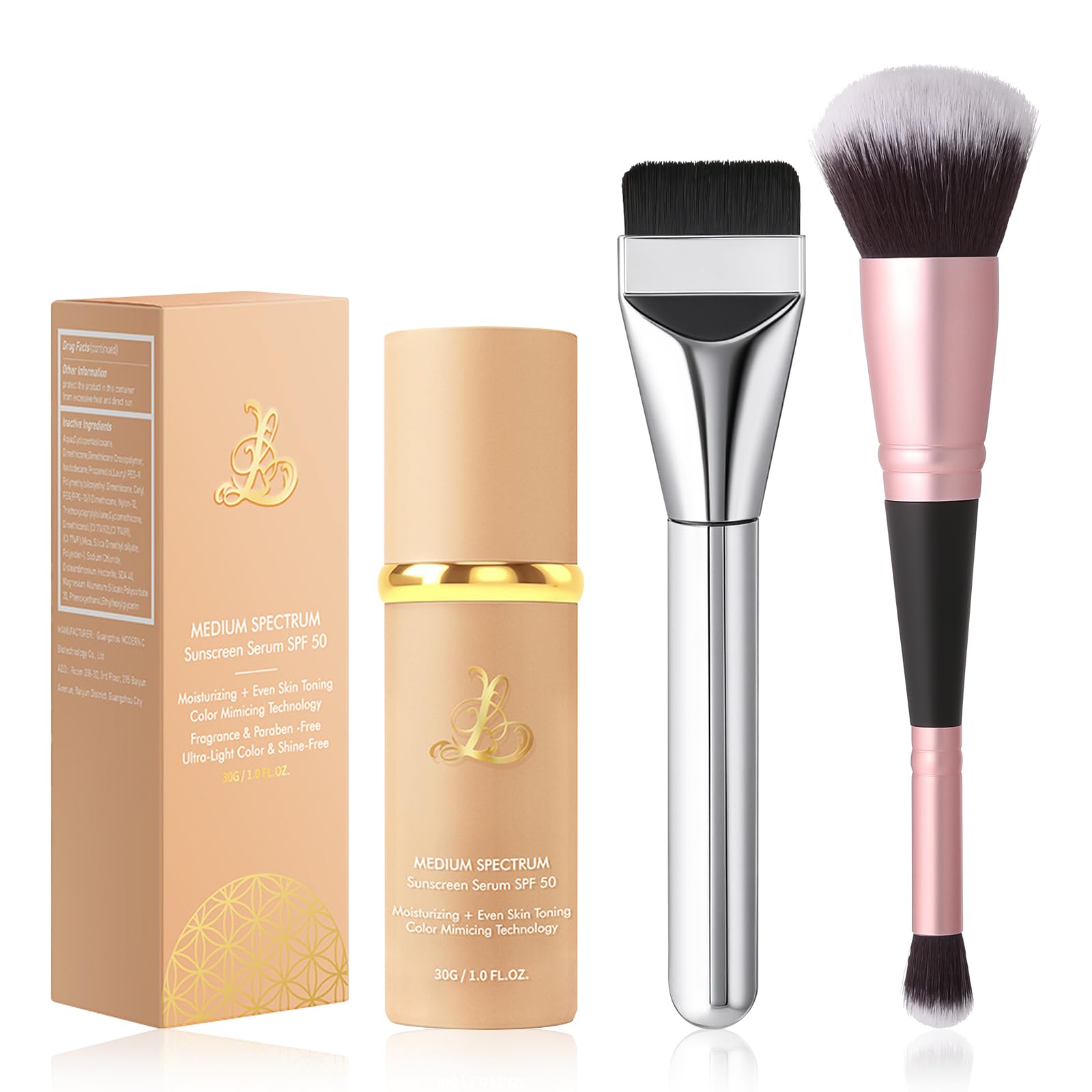 SPRINGSKY 4-in-1 foundation bottle shows color-change for natural skin-tone match.