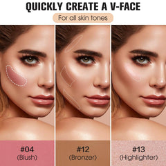 SPRINGSKY blush-highlighter-bronzer pans close-up showing color payoff and blendability.