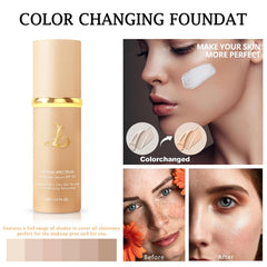 SPRINGSKY color-change visual demonstrates shade adaptation for natural look.
