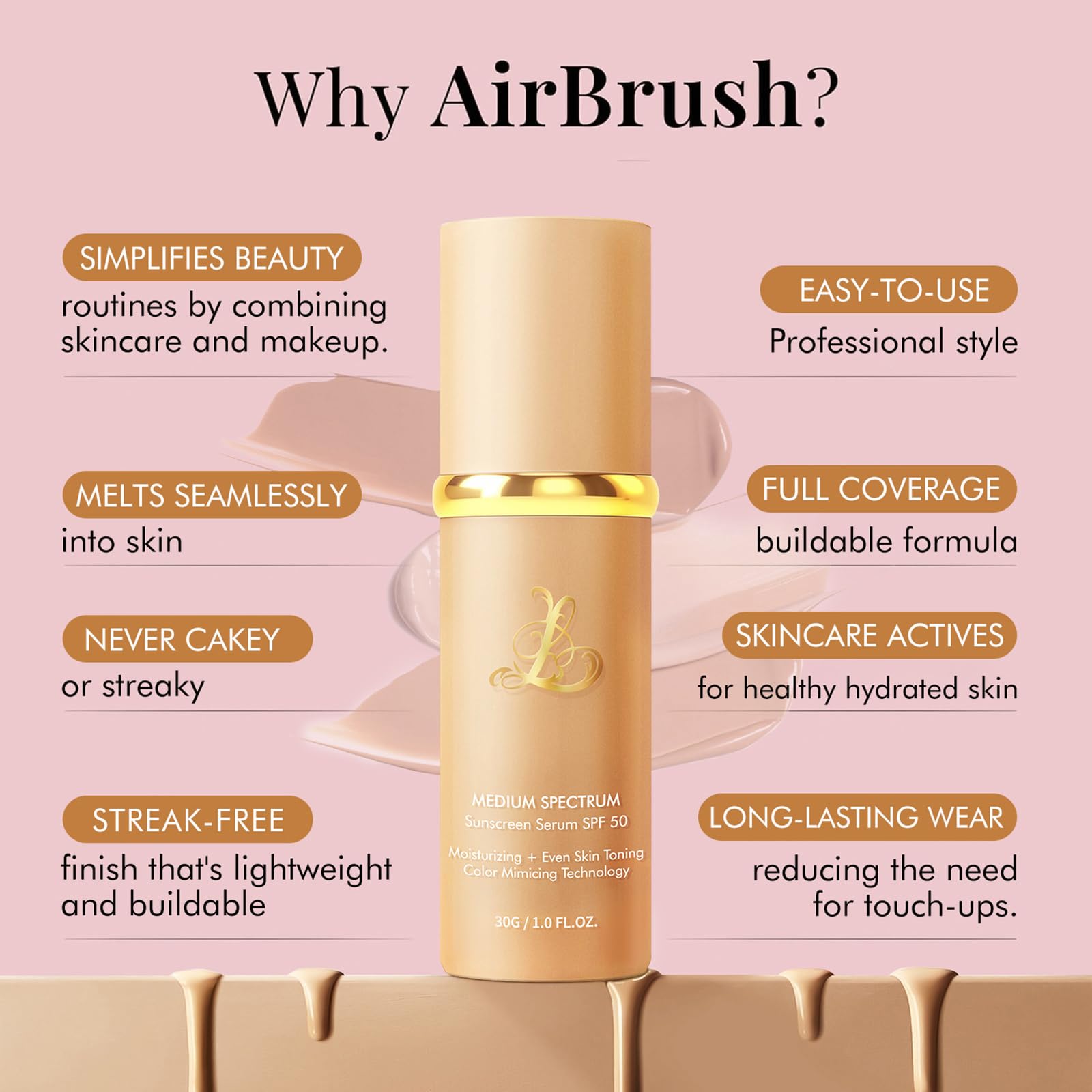 SPRINGSKY foundation on skin during application highlights buildable coverage.