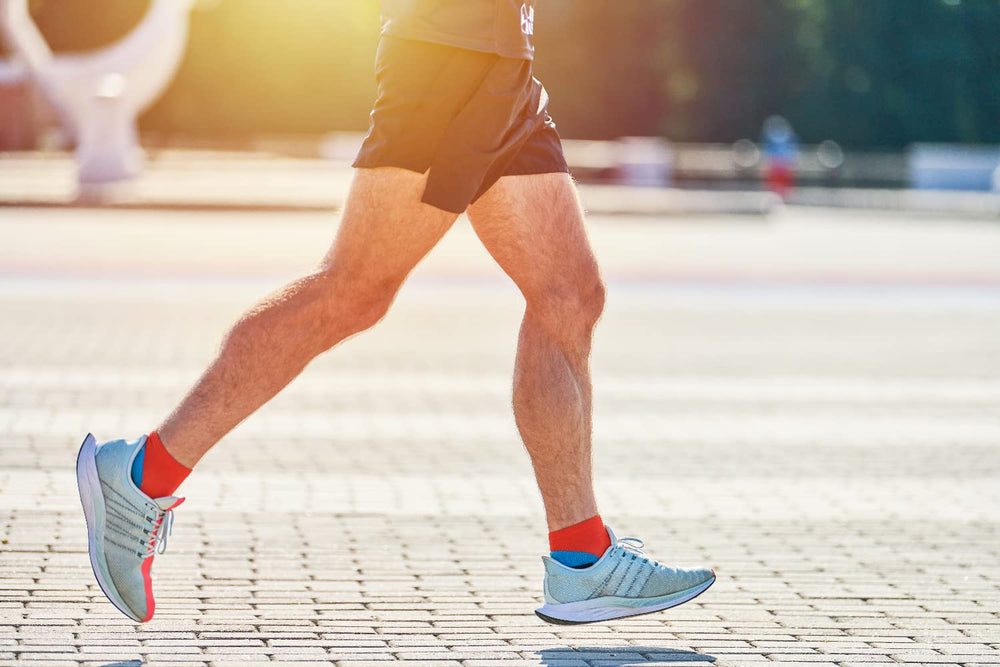 Squirrel's Nut Butter anti-chafe on thigh illustrates comfortable post-run skin.