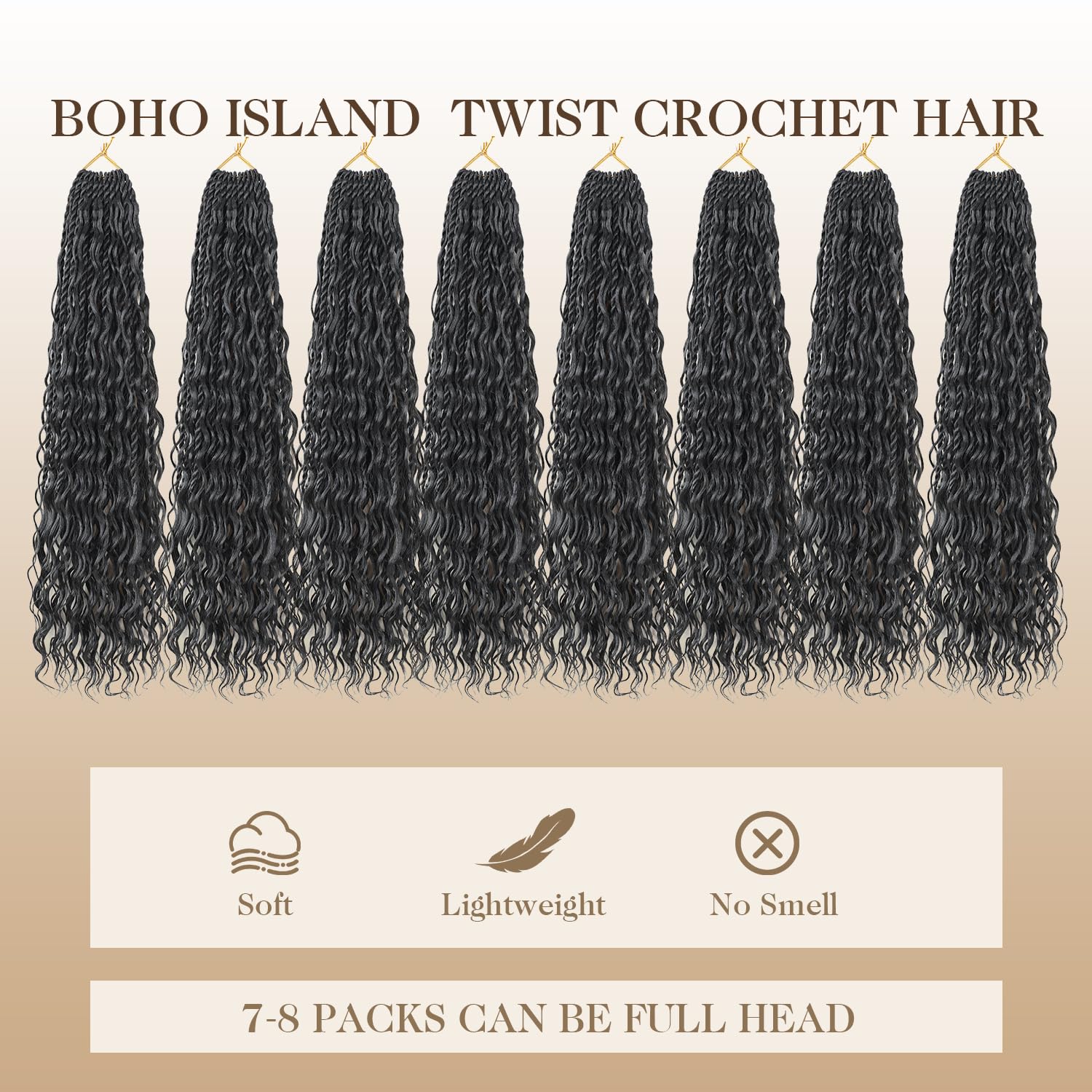 Srcdtvlk boho island twist crochet hair 24in day-to-night versatility for any occasion.