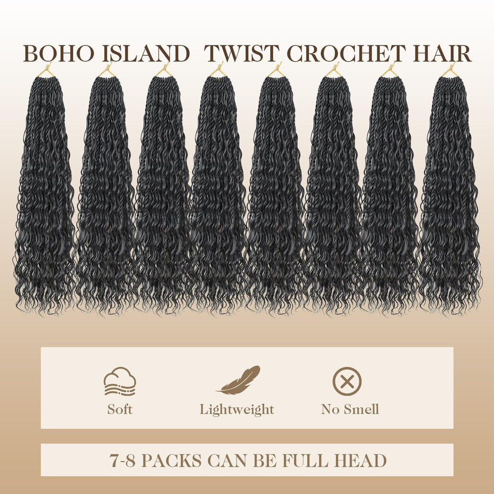 Srcdtvlk boho island twist crochet hair 24in day-to-night versatility for any occasion.