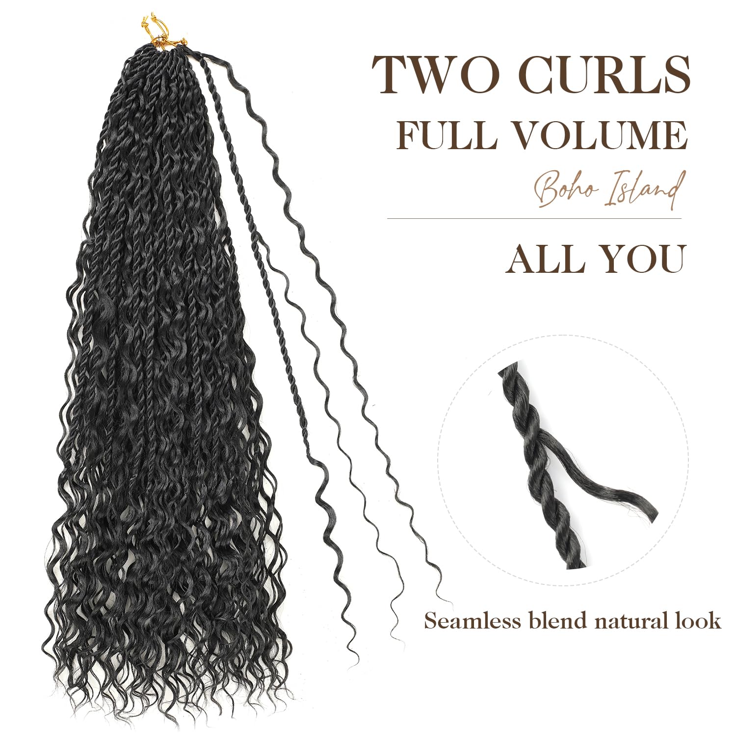 Srcdtvlk boho island twist crochet hair 24in natural movement during wear.