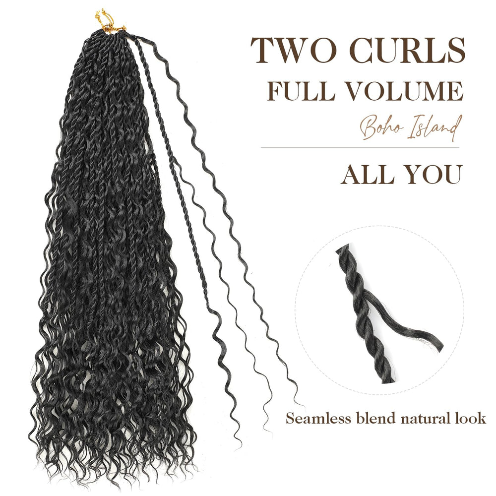 Srcdtvlk boho island twist crochet hair 24in natural movement during wear.