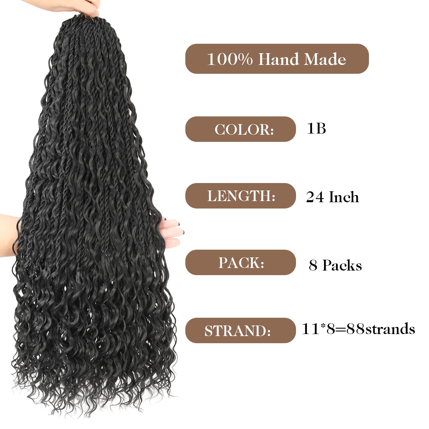 Srcdtvlk boho island twist crochet hair 24in soft fiber resisting tangles.
