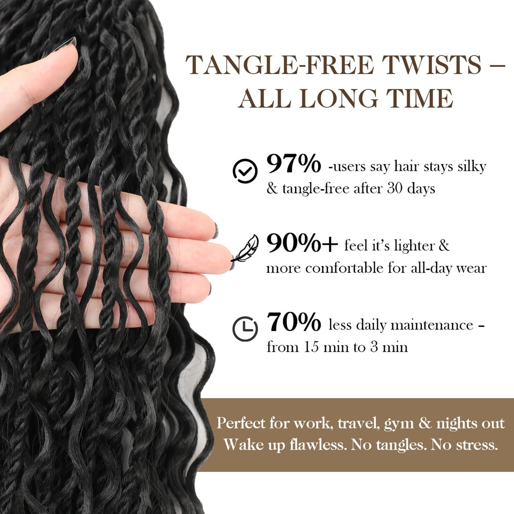 Srcdtvlk boho island twist crochet hair 24in two-curls for airy volume.