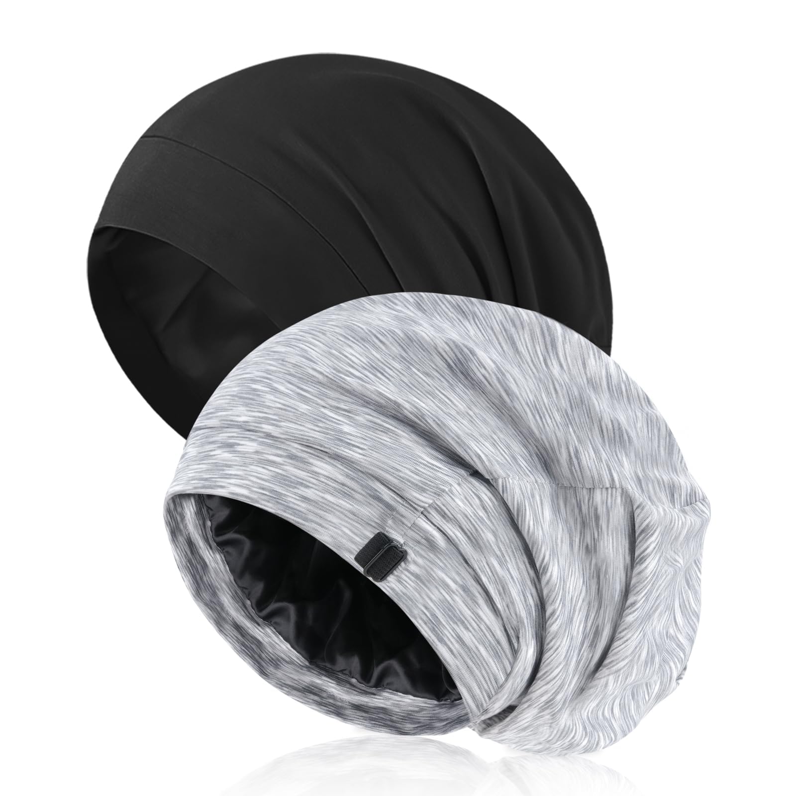Gorro de satén Srevela ajustable para hombres y mujeres, ajuste seguro durante la noche.