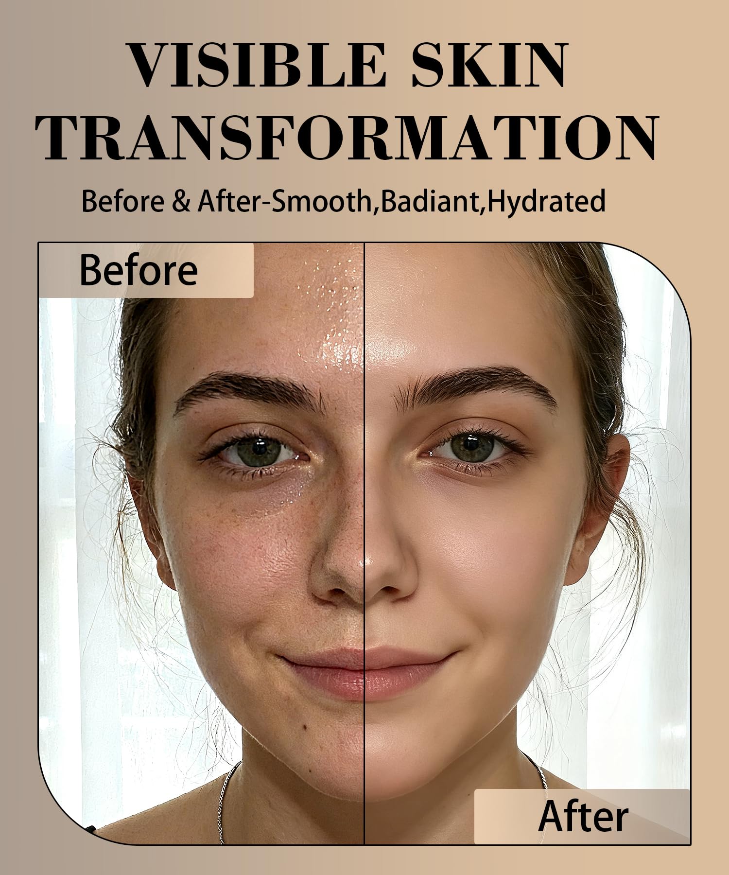 SRIOIO hyaluronic acid-enriched serum scene indicating improved moisture and tone.