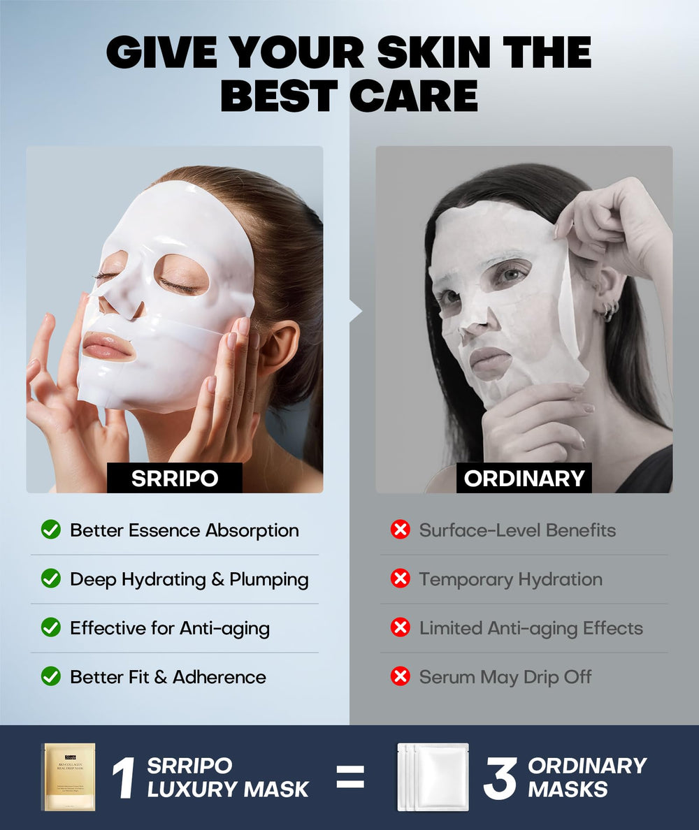 Srripo Radiant Glow Mask breathable bio-fiber sheet for absorption.