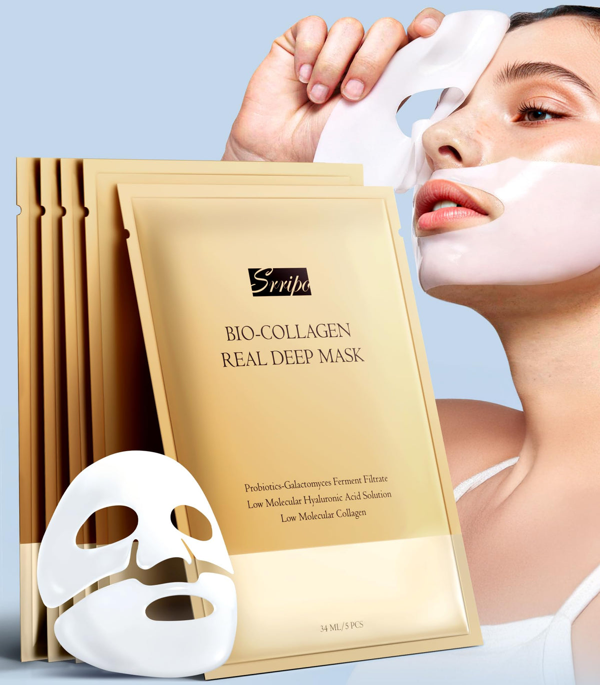 Srripo Radiant Glow Mask overnight application for hydration and glow.