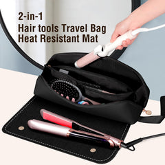 SS bag's extra-large zipper pocket keeps brushes and clips organized.