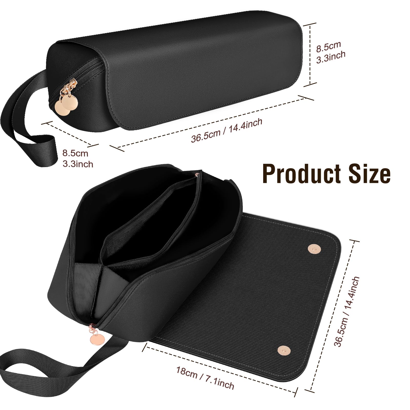 SS Hair Tools Travel Bag interior is heat-resistant to protect tools.