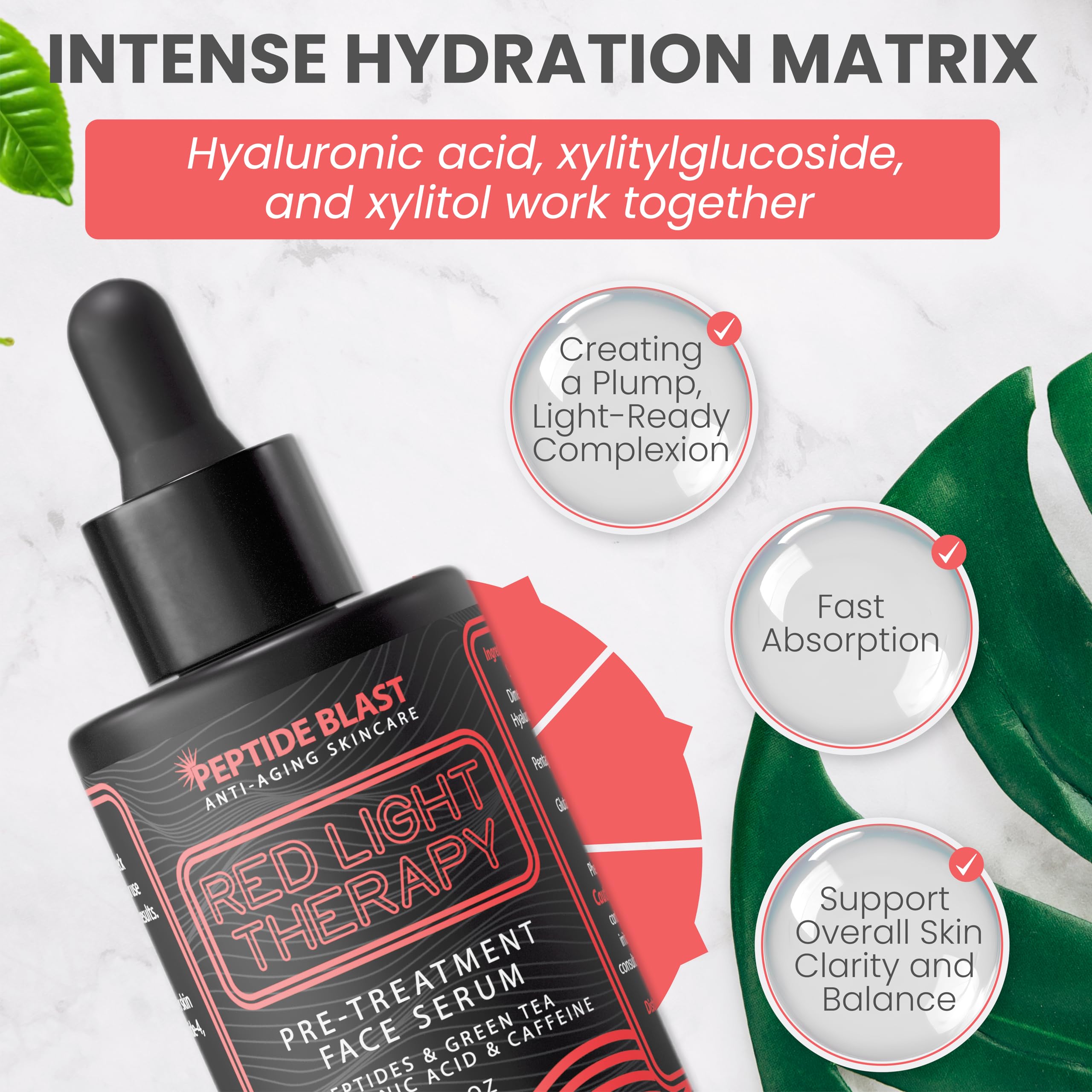 St. Croix red light activation serum 1 oz packaging highlights lightweight, fast-absorbing formula.