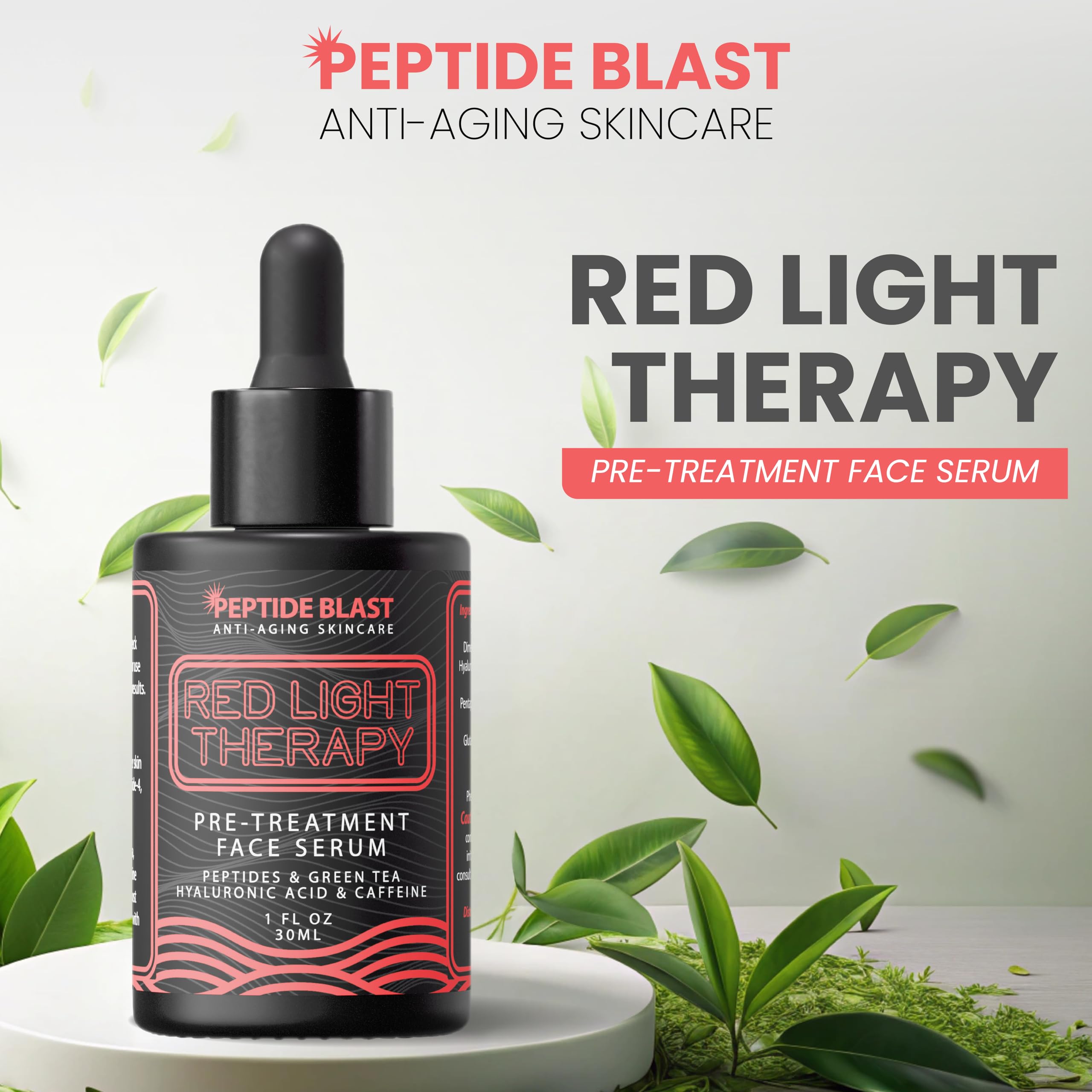 St. Croix red light activation serum peptide complex label detailing collagen-support ingredients.
