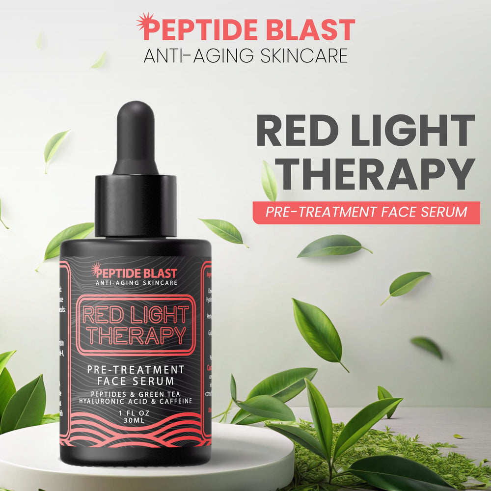 St. Croix red light activation serum peptide complex label detailing collagen-support ingredients.