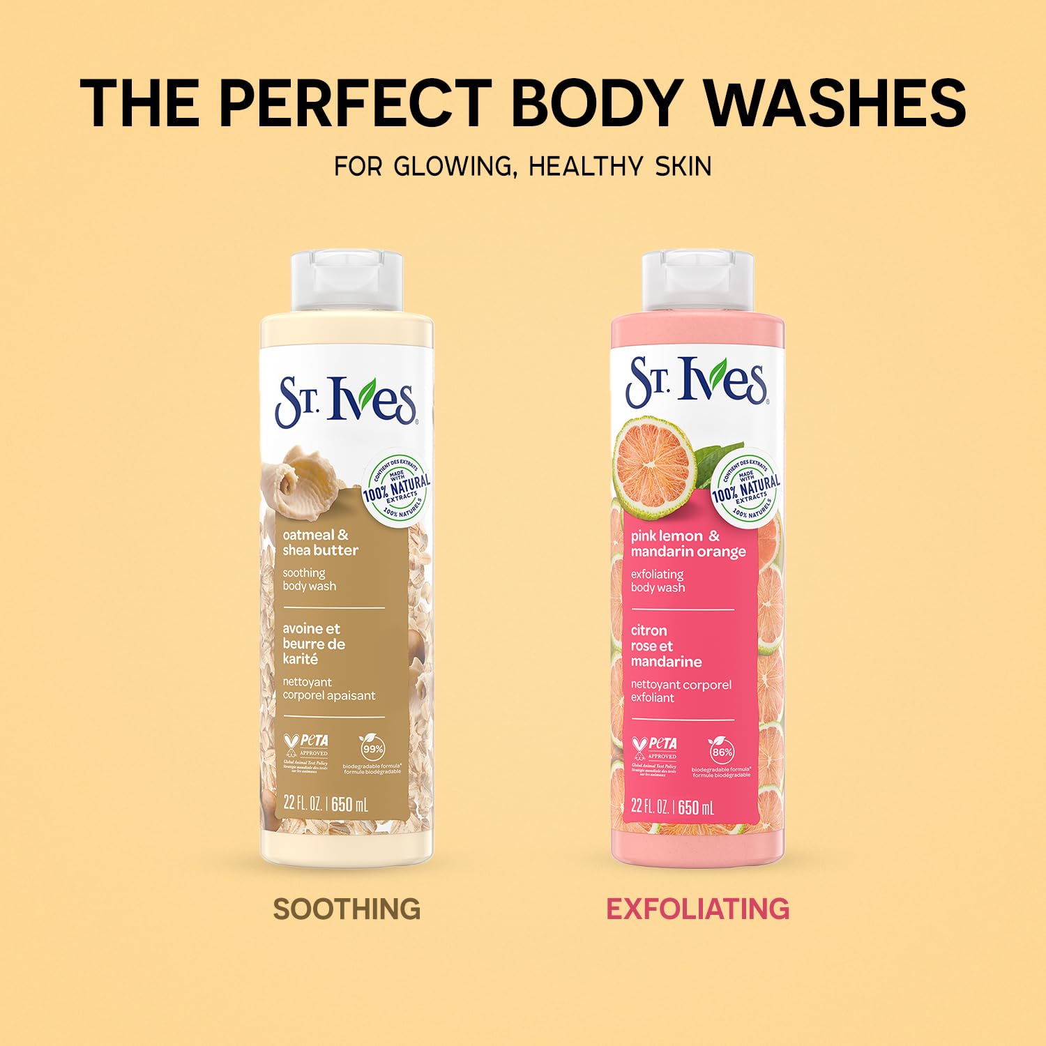 St. Ives 22oz oatmeal bottle lather demonstrates rich moisturizing foam