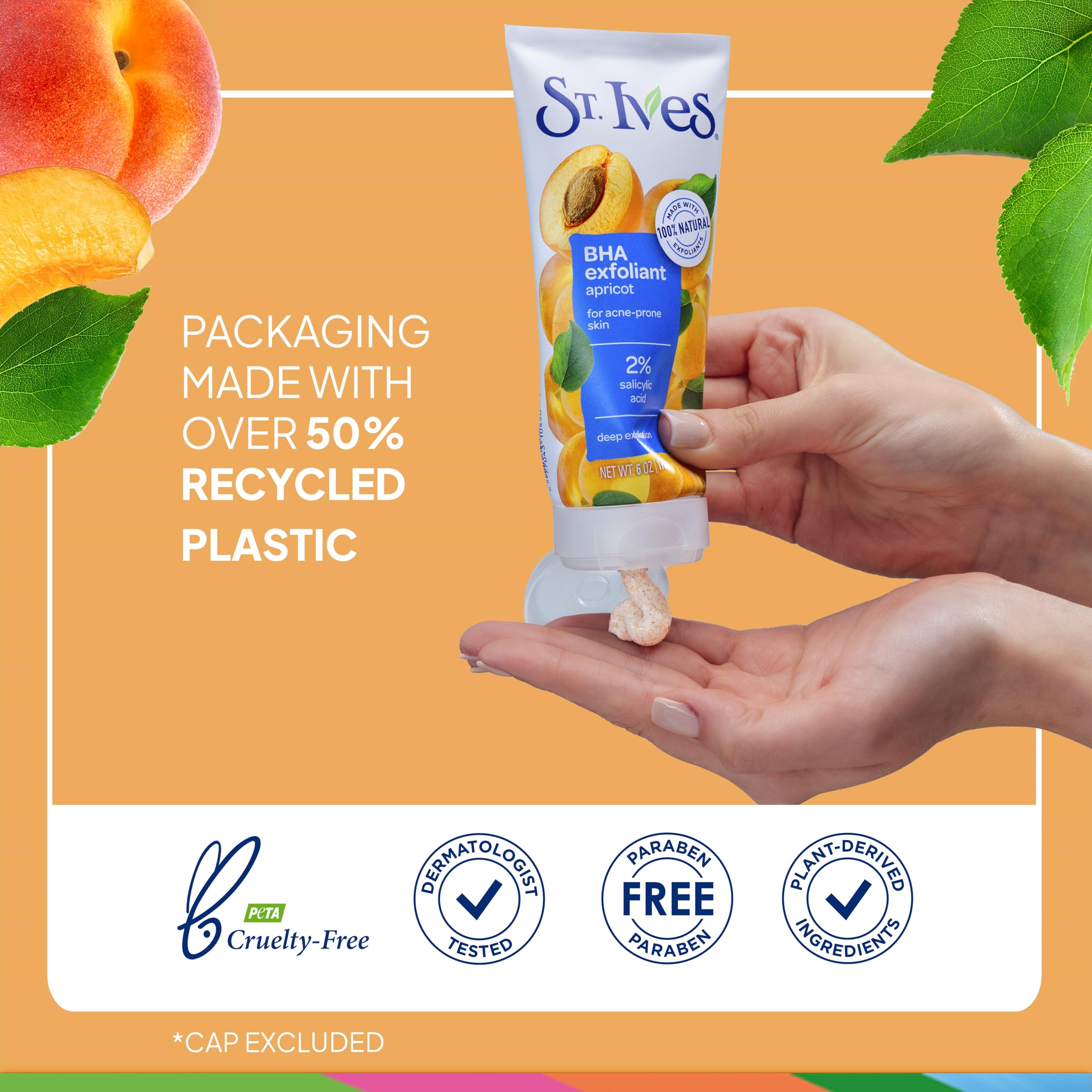 St. Ives Acne Control Apricot Scrub non-comedogenic formula minimizes blocked pores