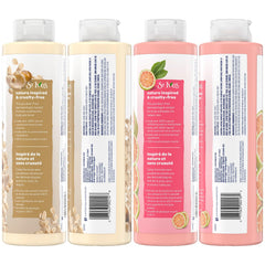 St. Ives exfoliating pink lemon and mandarin bottle closeup suggests refreshing exfoliation