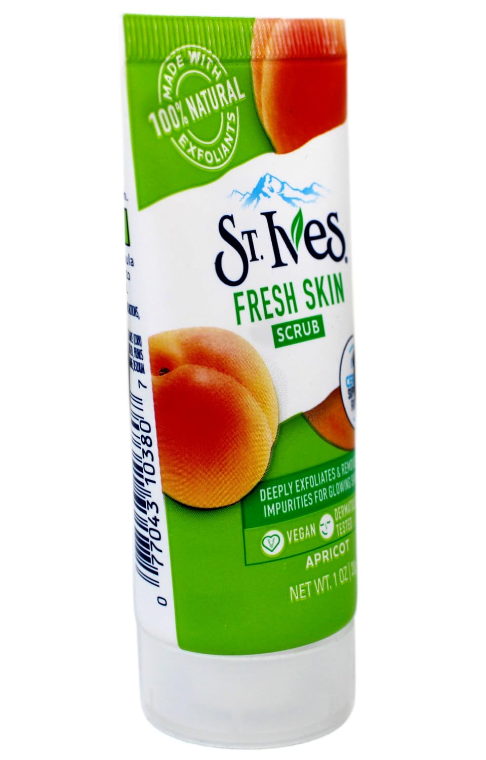St. Ives Fresh Skin Scrub apricot extract hinting at soft, refreshed skin.