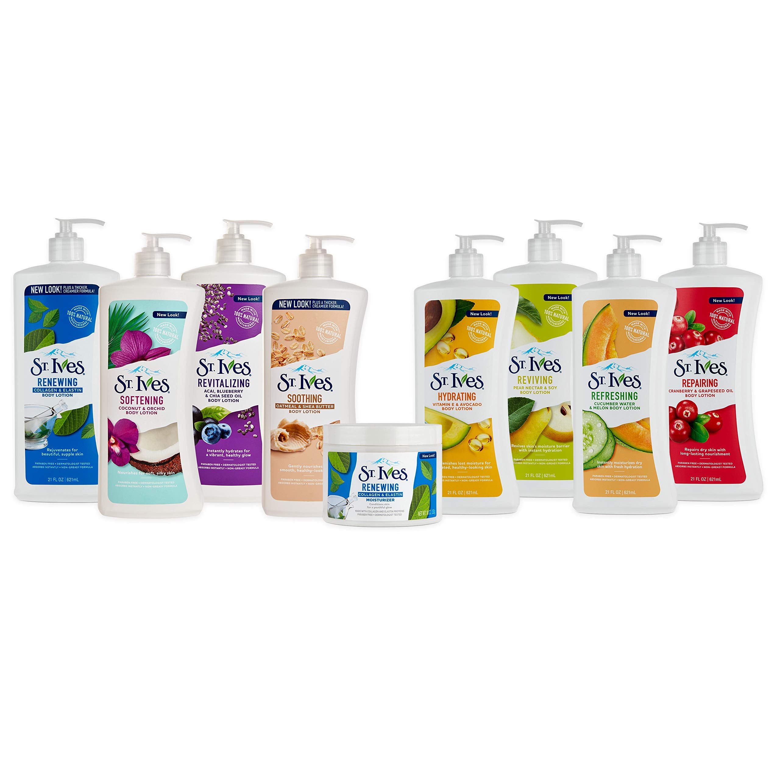 St. Ives lotion vitamin E ingredient supports skin nourishment and smoothness.