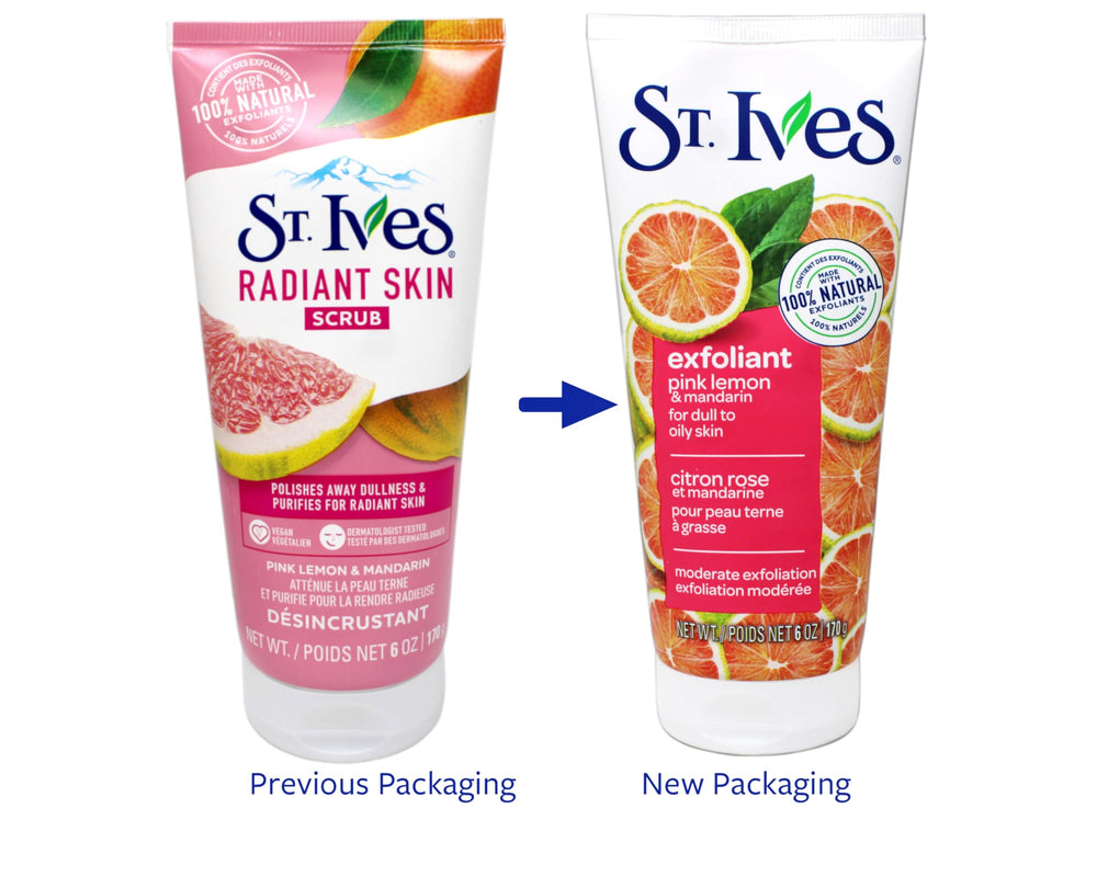 St. Ives non-comedogenic skincare badge suggests compatibility with many skin types.
