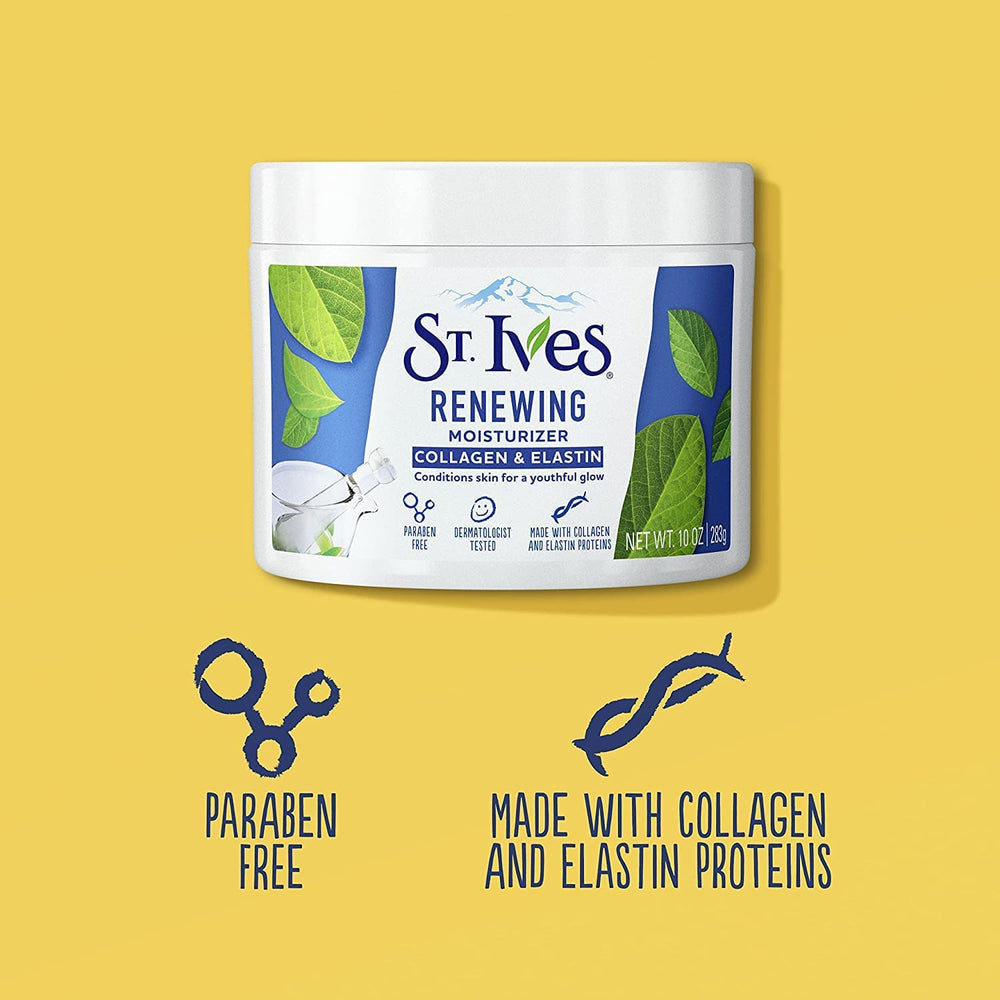 St. Ives Renewing Collagen Elastin Moisturizer two-pack box indicates value and convenience