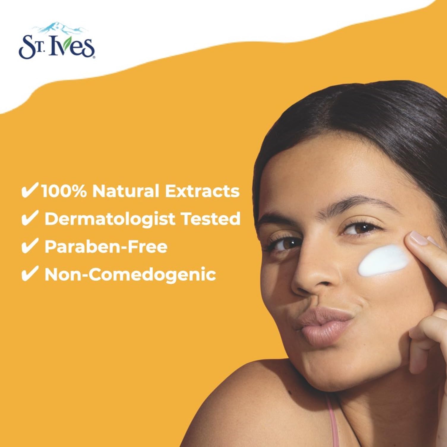 St. Ives cream swirl on skin suggests smoothing and a soft finish