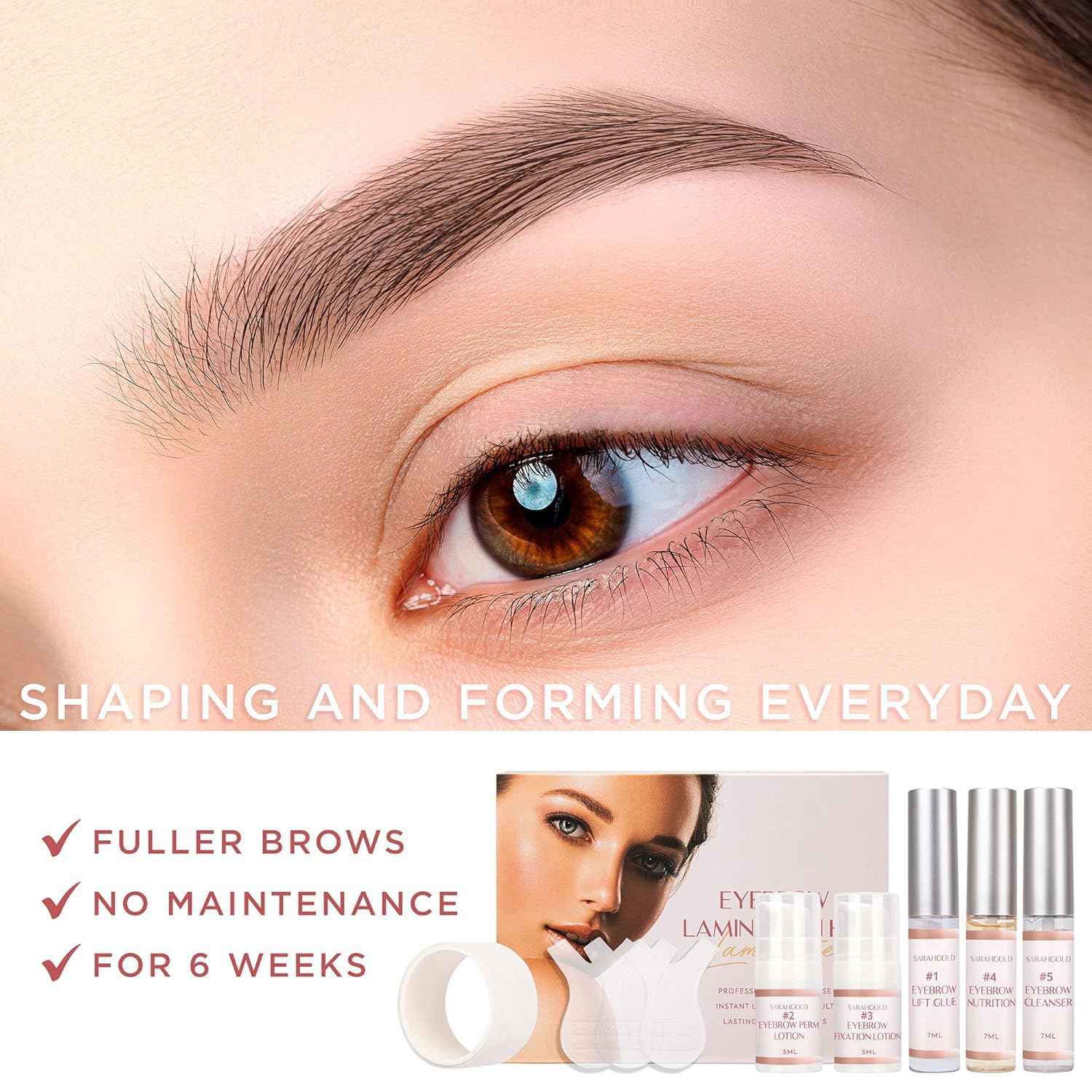 St. Mege Brow Lamination Kit dermatologist-tested formula emphasizes skin-friendly, gentle lifting.