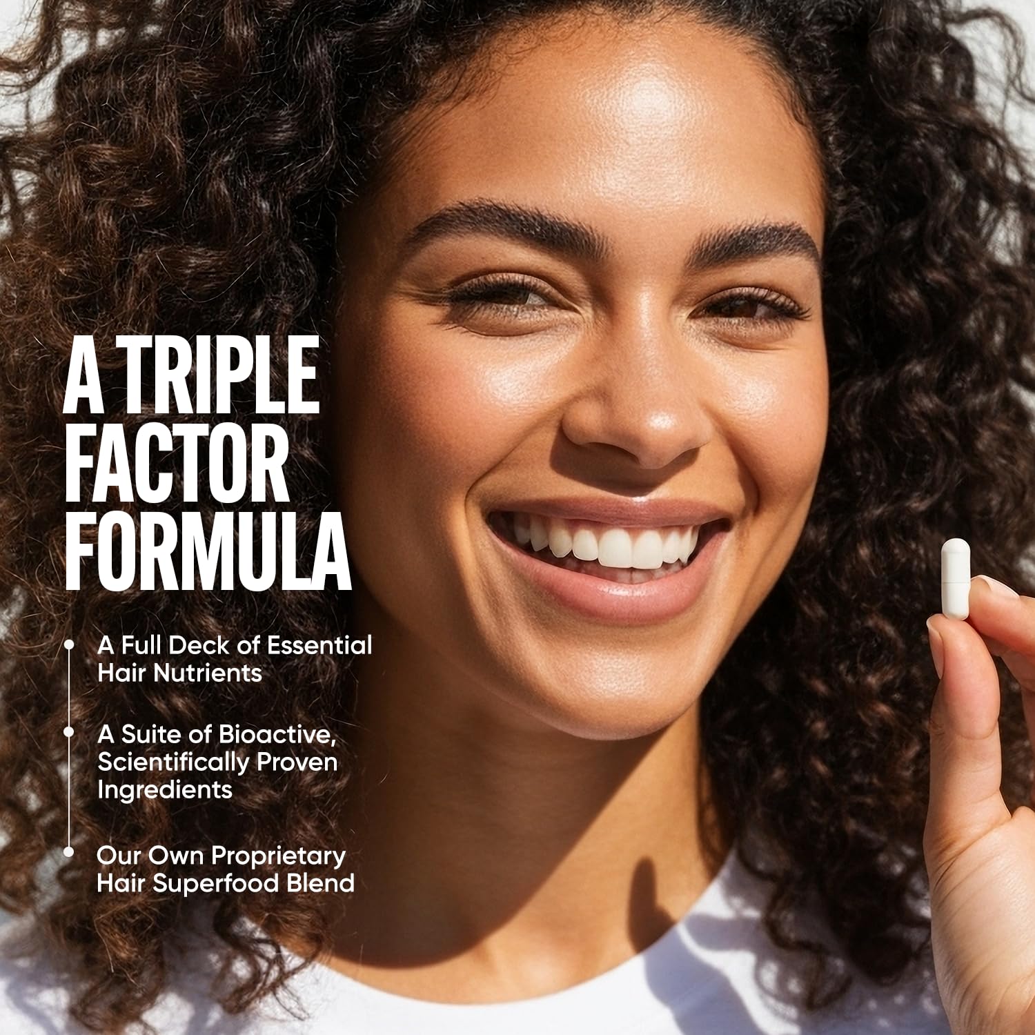 St. Tropica Tru Bloom capsule close-up highlighting drug-free formula.