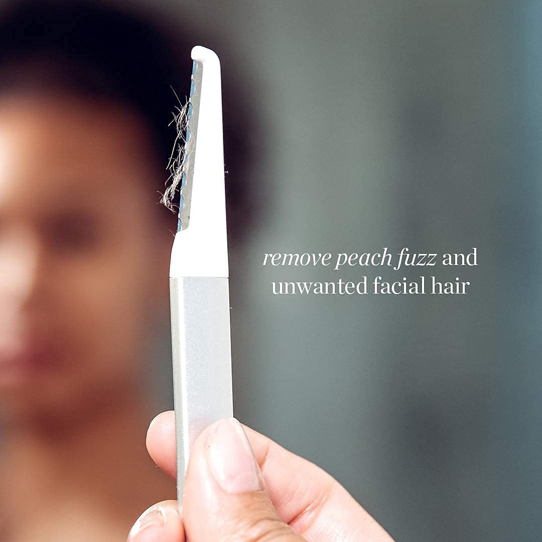 StackedSkincare Dermaplaning after-use closeup reveals smooth, radiant skin texture