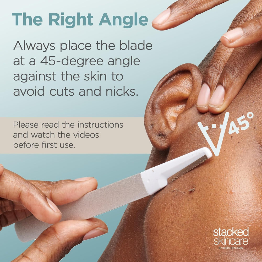 StackedSkincare dermaplaning tool safety guard enables confident beginner use.
