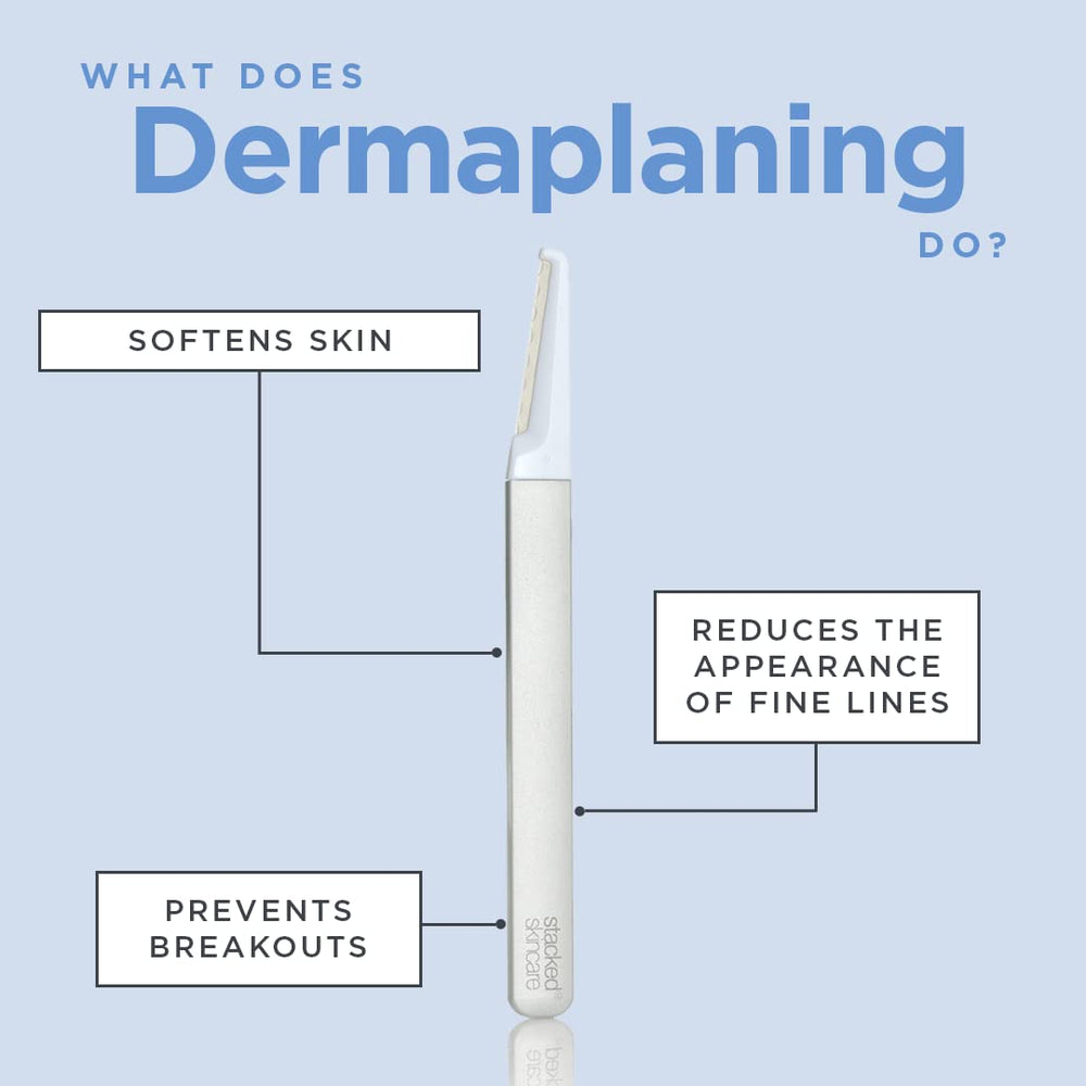 StackedSkincare travel-ready dermaplaning kit keeps your routine on the go.